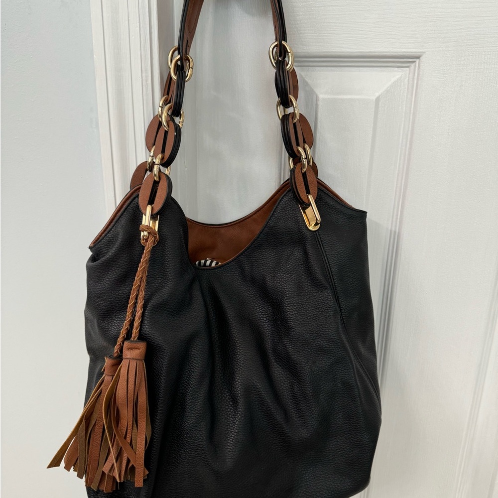 Large black women’s purse.